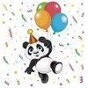 Servetėlių rinkinys „Gyvūnai“ su juokinga panda, 20 vnt., 33 x 33 cm