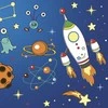 Servetėlių rinkinys „Kosminės raketos ir ateiviai“, 20 vnt., 33 x 33 cm