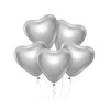 GoDan Latex Balloons Hearts Platinum Sidabrinis - 30 cm - 6 vnt