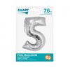 GoDan Folinis balionas skaičius “5” sidabro spalvos
