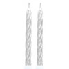 Sidabrinių spalvų torto žvakių rinkinys, 10 vnt.
