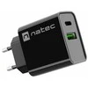 NATEC USB įkroviklis Ribera USB-A+USB-C Maitinimo tiekimas 20W juodas