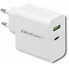 QOLTEC 51718 Įkroviklis 42W 5-20V 2.4-3A USB tipas C PD USB Baltas