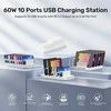 Unitek įkrovimo stotelė 10xUSB 2.4A 60W balta