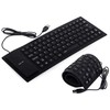 Silikoninė USB klaviatūra, juoda, 35,5x13,5 cm