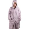 Minkštas ir šiltas oversize pledas su gobtuvu, violetinis