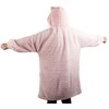 Šiltas oversize XL pledas su gobtuvu, rožinė