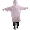 Minkštas ir šiltas oversize pledas su gobtuvu, violetinis