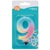 GoDan žvakė numeris 9 ombre pastelinė 8cm SF-OPA9 74946