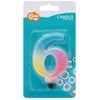 GoDan Candle Number 6 ombre pastelinė 8cm SF-OPA6 74885