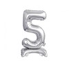 GoDan B&C folijos balionas Stovintis numeris 5, sidabrinis, 38 cm