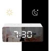 Laikrodis veidrodis su LCD ekranu ir temperatūros rodymu