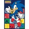 Koc polarowy 100x140 Sonic mėlyna kolorowyy pled dziecięcy S24