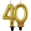 Gimtadienio žvakė numeris 40 metalinė auksinė Party GODAN PF-SCZ40