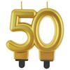 GoDan ŚWIECZKA cyfra 50 metalik auksinė 8 cm