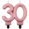 Spalva: rožinio aukso, metalinė, torto žvakė, skaičius: 30