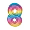 GoDan Foil balionas numeris 8, vaivorykštė Smart, 92 cm