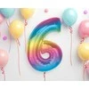 GoDan Foil balionas numeris 6, vaivorykštė Smart, 92 cm