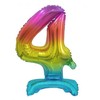 Spalvingas mini folijos balionas „Vaivorykštės spalvos“, skaičius 4, 38 cm