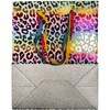 Spalvotas blizgantis popierinis dovanų maišelis su leopardo raštu, 18x10x23 cm