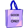 Spalvotas „Good Vibes Only“ pirkinių krepšys, 34 cm