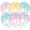 Spalvoti konfeti balionai širdelės formos, 6 vnt., 11 colių (27,5 cm)