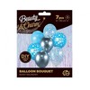 GoDan Balony B&C sidabrinė ir-mėlyna Happy Birthday 7szt