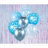 GoDan Balony B&C sidabrinė ir-mėlyna Happy Birthday 7szt