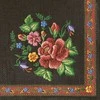 Spalvotos rožės kalnų juodos siuvinėjimo servetėlės, 20 vnt., 33x33 cm