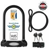 Masterlock MASTER LOCK Grūdinto plieno „U“ formos dviračio spyna su papildomu trosu ir laikikliu spynai