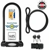 Masterlock MASTER LOCK Grūdinto plieno „U“ formos dviračio spyna su papildomu trosu ir laikikliu spynai