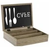 Stalo įrankių dėklas DKD Home Decor Juoda Metalinis Ruda Vintage Medžio MDF (25 x 18 x 6 cm)