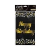 Su gimtadieniu B&C juoda juoda folijos staltiesė „Happy Birthday“ 137x183 cm
