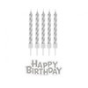 GoDan B&C Happy Birthday žvakės, sidabrinės, 16 vnt.