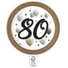 „Su gimtadieniu“ etapas „Su gimtadieniu“ 80 popierinių lėkščių rinkinys, 8 vnt., 23 cm, FSC