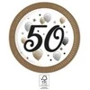 „Su gimtadieniu“ etapas „Su gimtadieniu“, 50 popierinių lėkščių rinkinys, 8 vnt., 23 cm, FSC