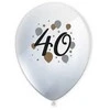 „Su gimtadieniu“ jubiliejaus balionai „Su gimtadieniu 40“, 6 balionų rinkinys, 11 colių (27,5 cm)