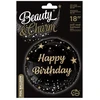 GoDan Happy Birthday folijos balionas, juodas, 18"