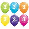 Su gimtadieniu, „Su gimtadieniu“, 3 tropinių spalvų balionai, 6 vnt., 11 colių (28 cm)