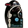 Flexi New Comfort Automatinis juostinis pavadėlis, 8 m / šunims iki 50kg / spalva: juoda ir balta