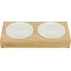 Bļoda dzīvniekiem, keramika - Trixie Bowl set, ceramic/bamboo, 2×0.25 l/ø 12cm/30×5×14 cm