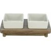 Bļoda dzīvniekiem, keramika - Trixie CityStyle bowl set, ceramic/MDF, 2 × 0.4 l/12 × 12 cm/30 × 4 × 15 cm