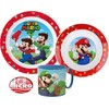 „Super Mario“ vakarienės rinkinys, mikroplastiko rinkinys su puodeliu, 265 ml