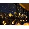 Šviesos užuolaida, šventinė girlianda, rutulys, dekoracija, 138 LED, šiltos spalvos, IP44