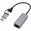 GEMBIRD USB 3.1 + type-C Gigabit tinklo adapteris space pilkas