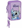 Safta Trigubas penalas Lilo - Stitch Sweet Mėlyna Alyvinė 12,5 x 19,5 x 5,5 cm 36 Dalys W2S-S4310670