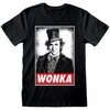 Uniseksiniai marškinėliai su trumpomis rankovėmis Willy Wonka Wonka Juoda
