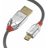 USB Kabelis - LINDY Cromo Line USB 2.0 Type A į Micro-B Laidas, M/M, 480Mbps, 2 m, Pilkas