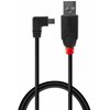 USB Laidas - LINDY USB 2.0 Tipo A į Mini-B Laidas, 90 Laipsnių Dešinysis Kampas, M/M, 0.5 m, Juodas