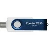 Patriot Memory 64GB Xporter X550 USB atmintinė su dviguba USB A+C jungtimi (PS64GX550AAD) Baltas, Mėlyna